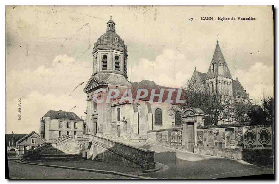 CPA Caen L Eglise de Vaucelles