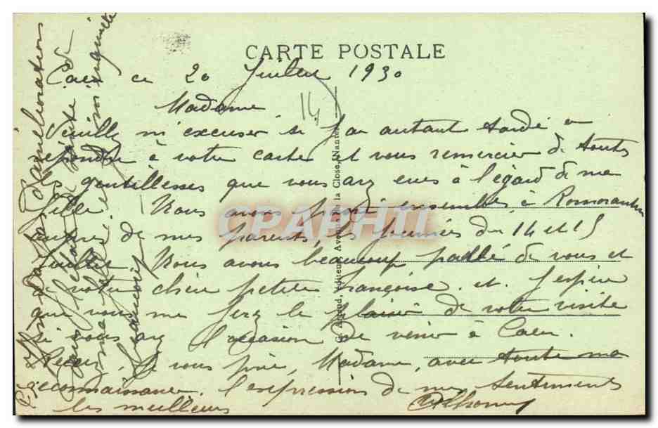CPA Caen Abside de L Eglise St Pierre — Verso
