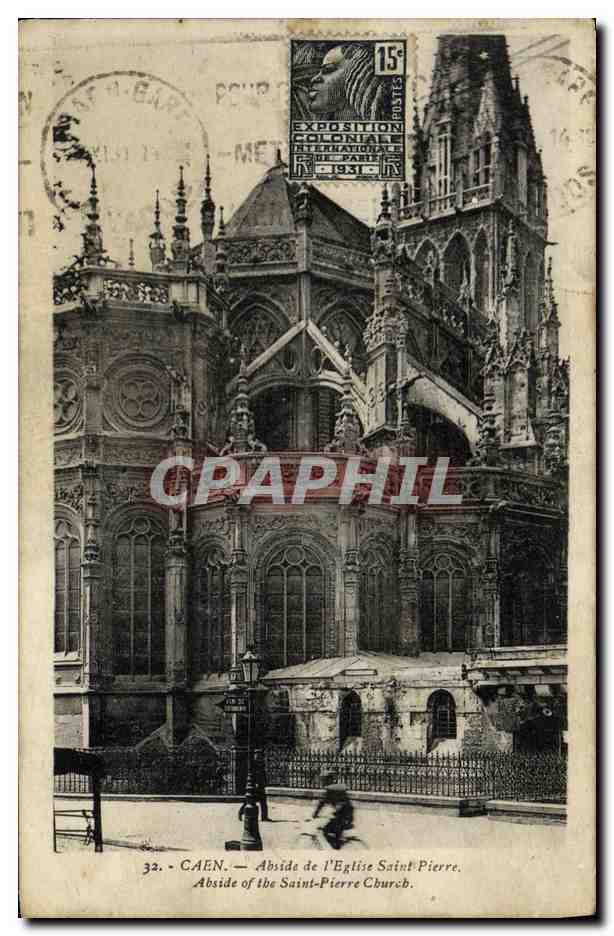 CPA Caen Abside de L Eglise St Pierre