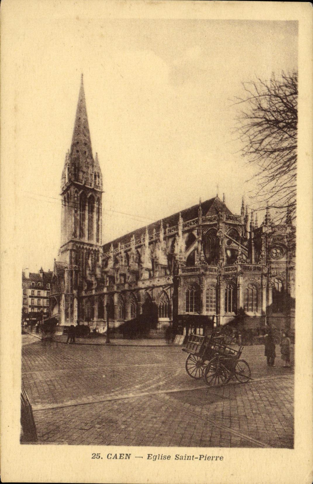 CPA Caen Abside de L Eglise St Pierre