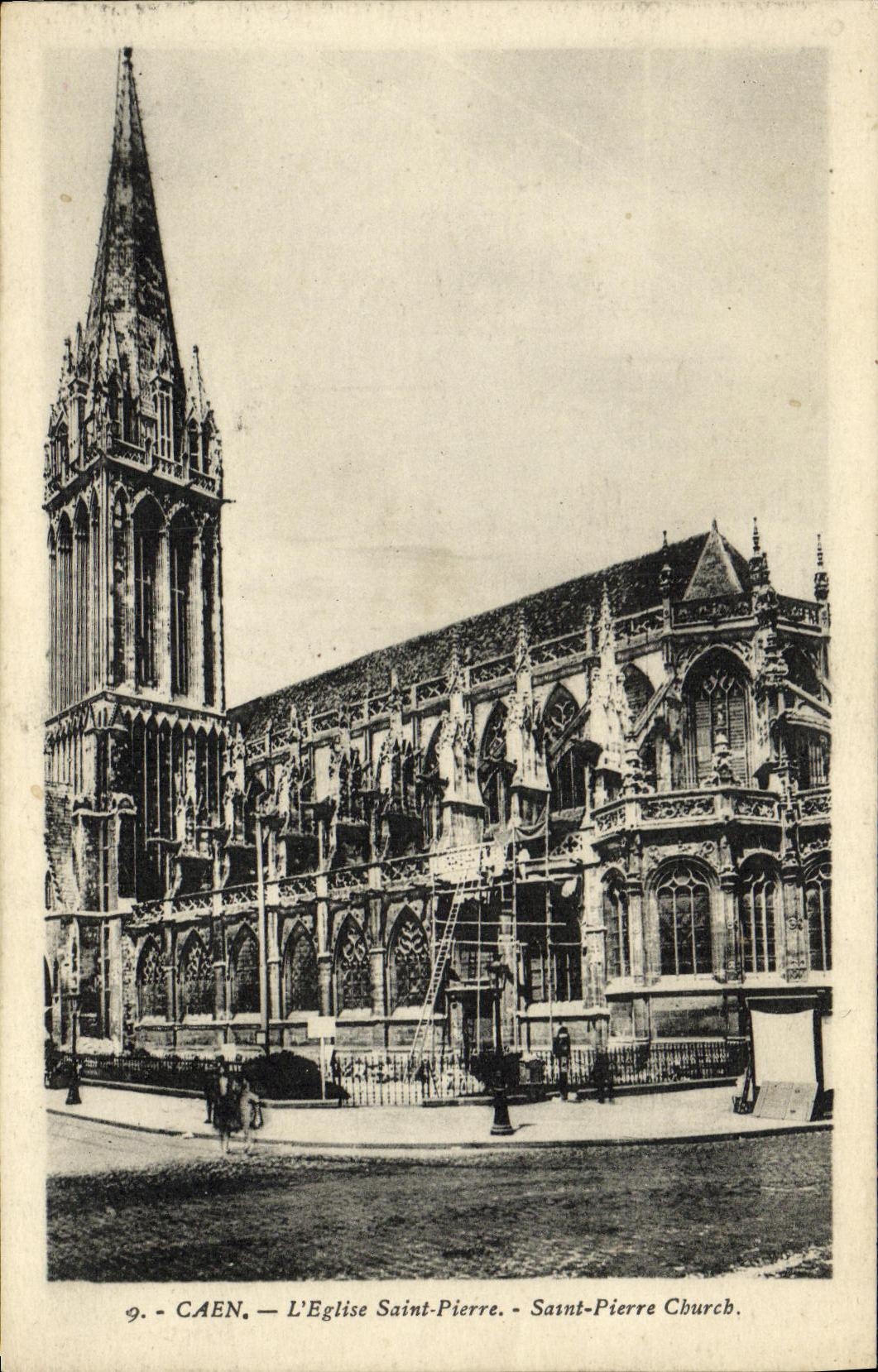 CPA Caen Abside De L Eglise Saint Pierre