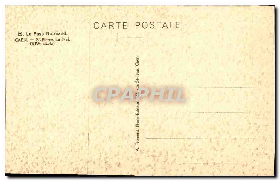 CPA Caen Saint Pierre La Nef — Verso