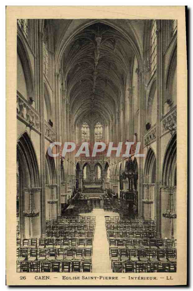 CPA Caen Eglise Saint Pierre Interieur 