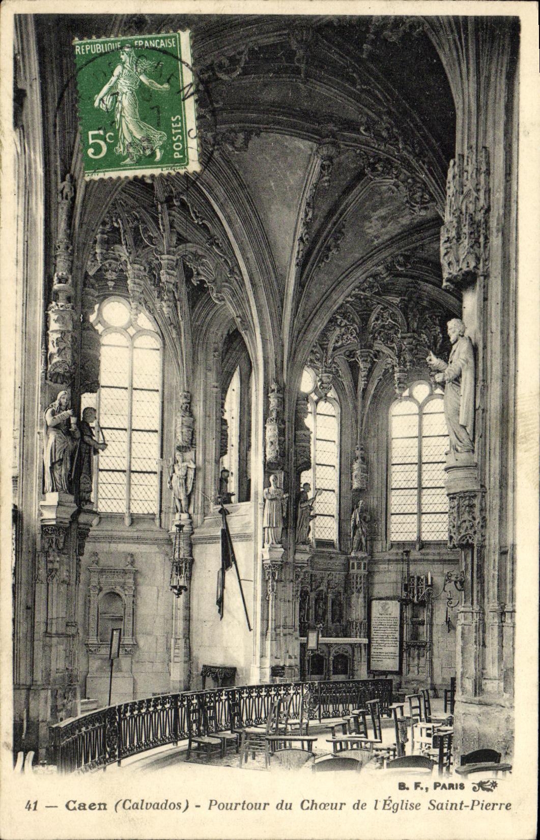 CPA Caen Eglise Saint Pierre Pourtour du Choeur