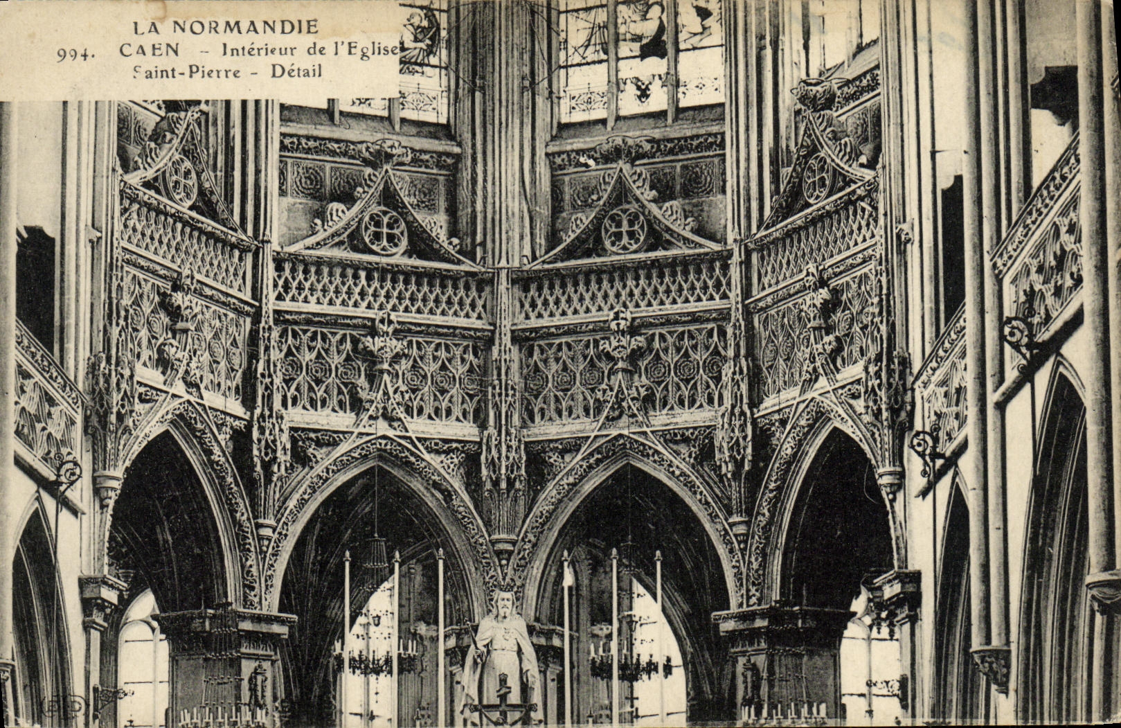 CPA Caen Interieur de l Eglise Saint Pierre Detail