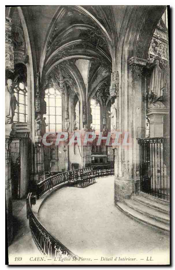 CPA Caen Eglise Saint Pierre Detail d Interieur