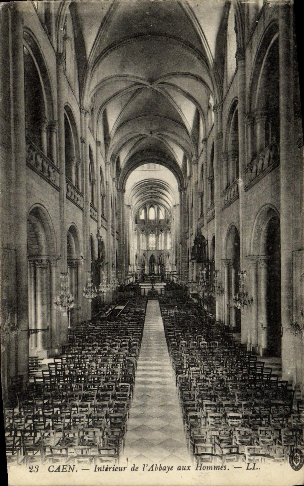 CPA Caen Eglise Saint Interieur de l abbaye aux hommes