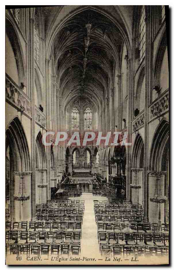 CPA Caen Eglise Saint Pierre La nef
