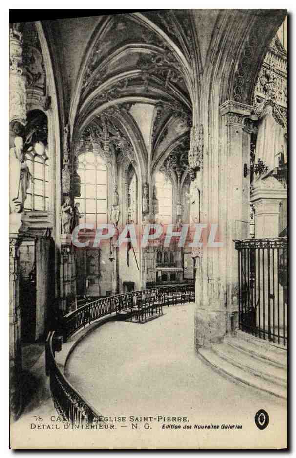 CPA Caen Eglise Saint Pierre Detail D Interieur