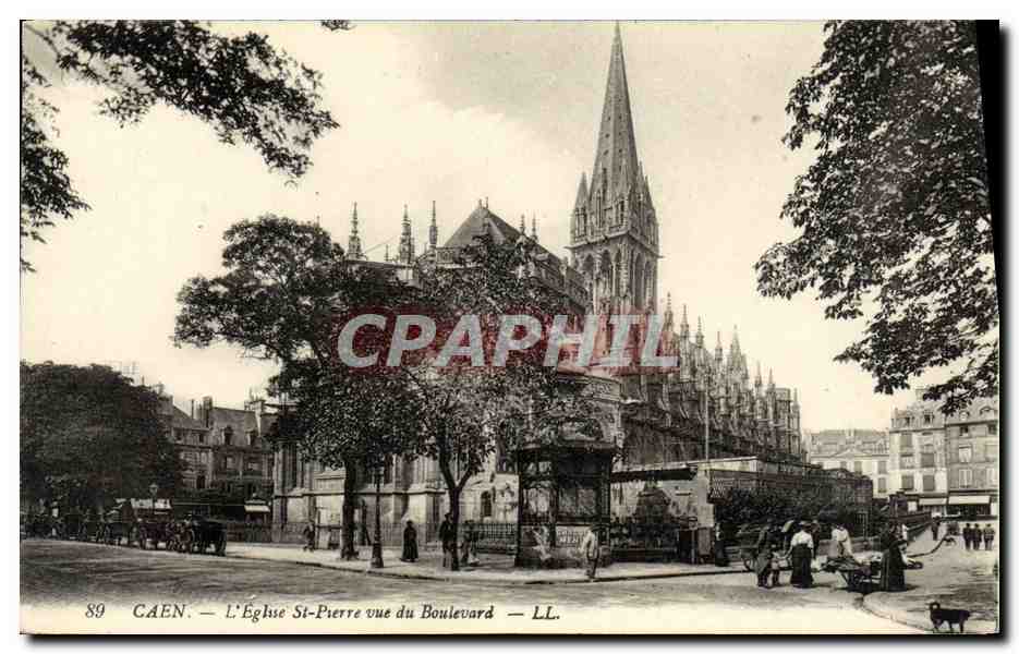 Caen — L'Église Saint-Pierre vue du Boulevard — LL. n°89
