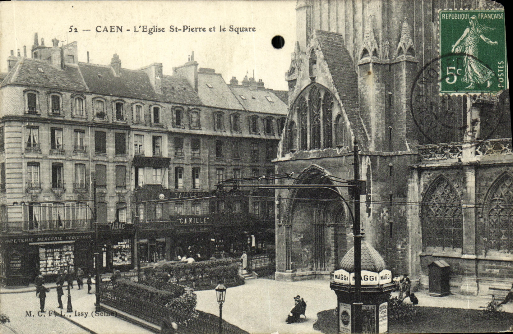 CPA Caen Eglise Saint Pierre et le Square