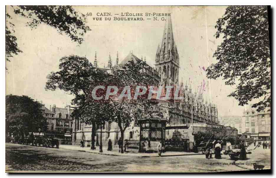 CPA Caen Eglise Saint Pierre Vue Du Boulevard