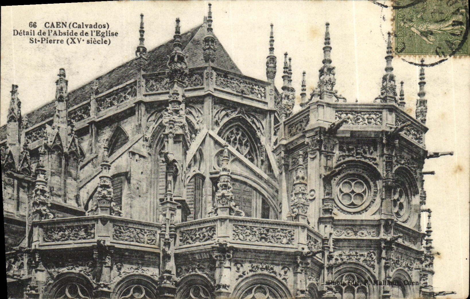 CPA Caen Eglise Saint Pierre Detail de l abside