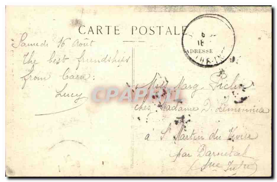 CPA Caen Eglise Saint Pierre et le Square — Verso
