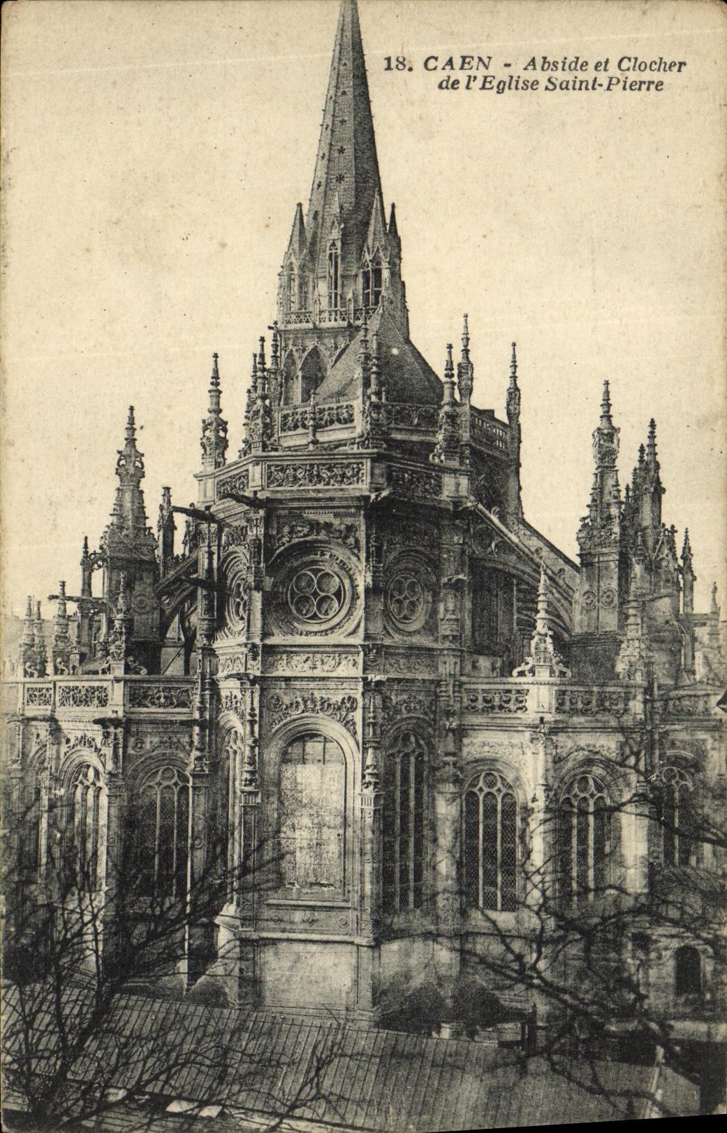 Caen - Abside et Clocher de l'Église Saint-Pierre — Mabon-Docquet, Éditeur, Caen, n°18