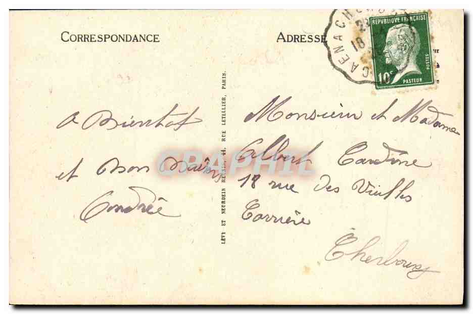 CPA Caen Eglise Saint Pierre Nef — Verso