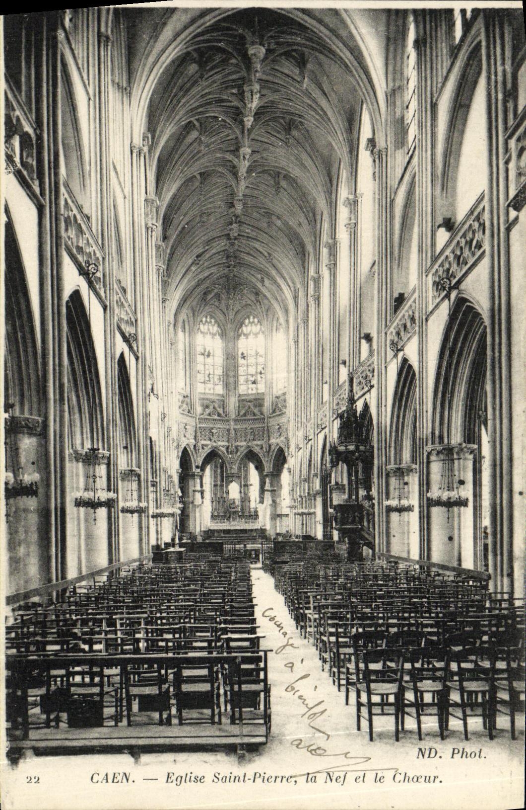 CPA Caen Eglise Saint Pierre la Nef et le Choeur