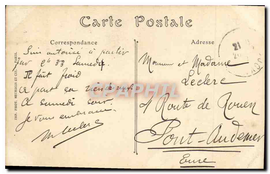 CPA Caen Eglise Saint Pierre Le Grand Portail — Verso