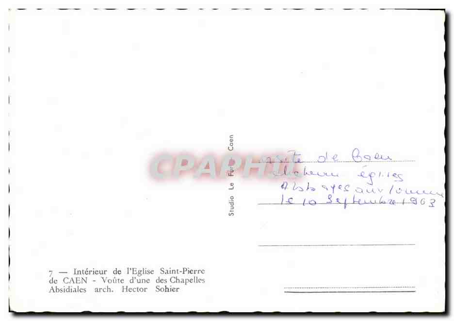 CPA Caen Eglise St Pierre Interieur Voute d une des chapelles absidiales — Verso