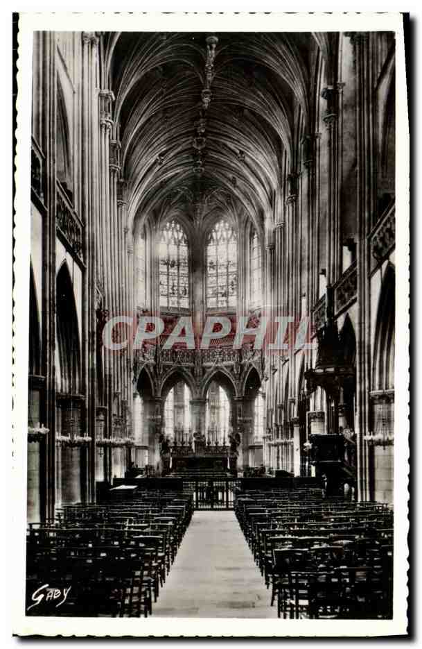 CPA Caen Eglise St Pierre Interieur Riche decoration flamboyante de l abside Maitre autel Louis XIV