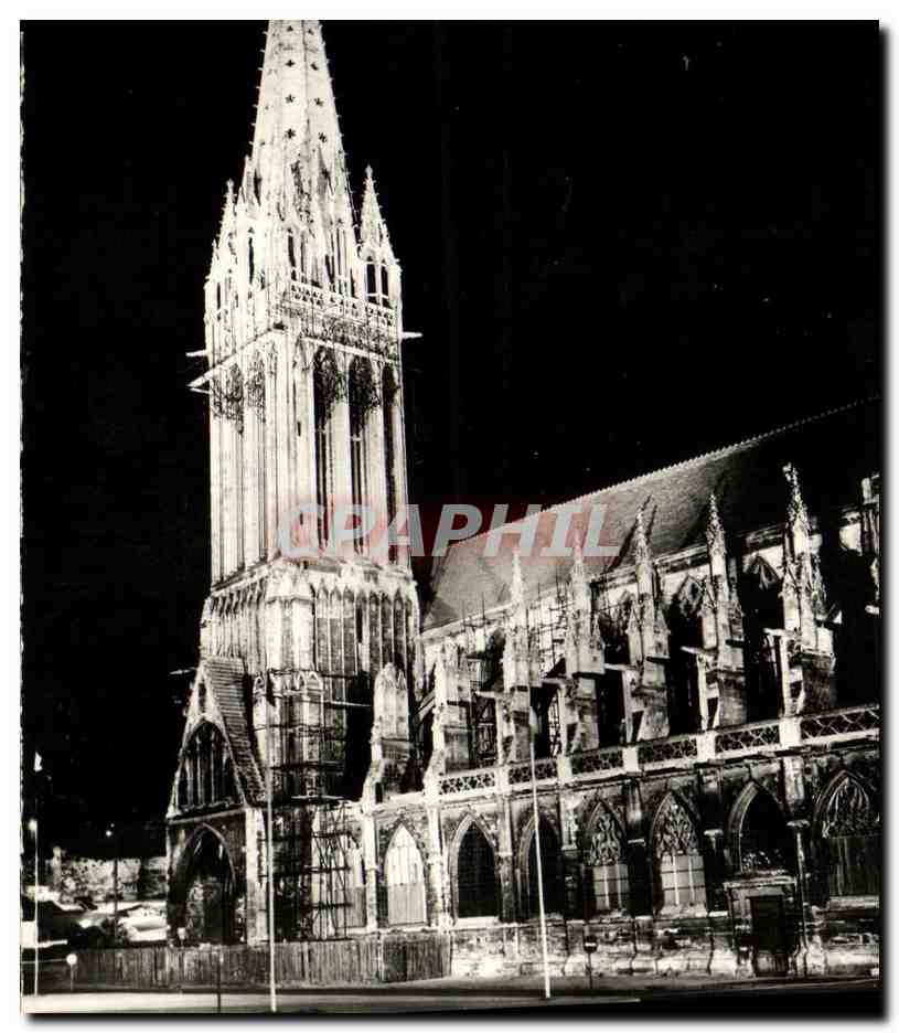 CPA Caen L Eglise Saint Pierre iluminee
