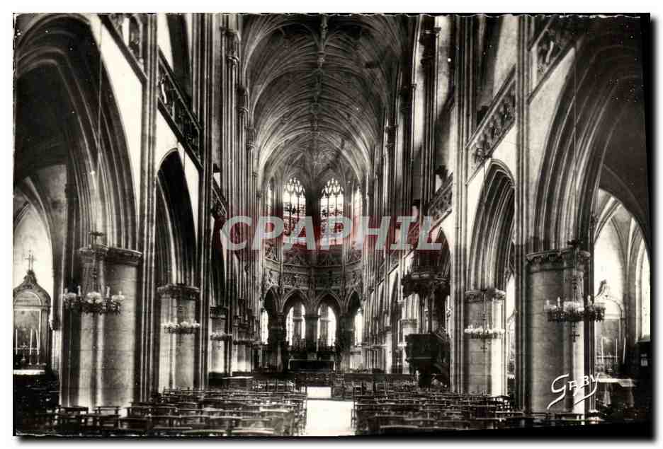 CPA Caen Interieur de l Eglise Saint Pierre 