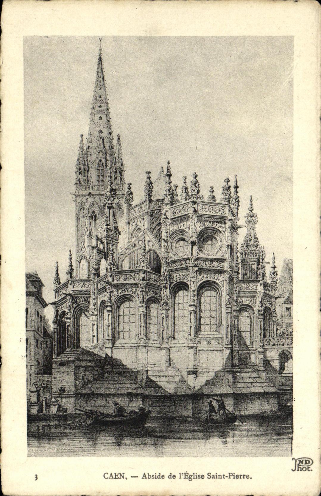 CPA Caen Abside de L Eglise Saint Pierre 