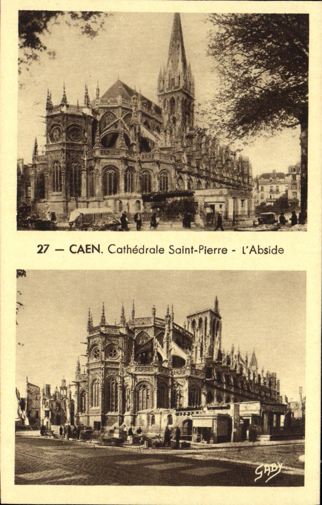 CPA Caen L Eglise Saint Pierre Militaria