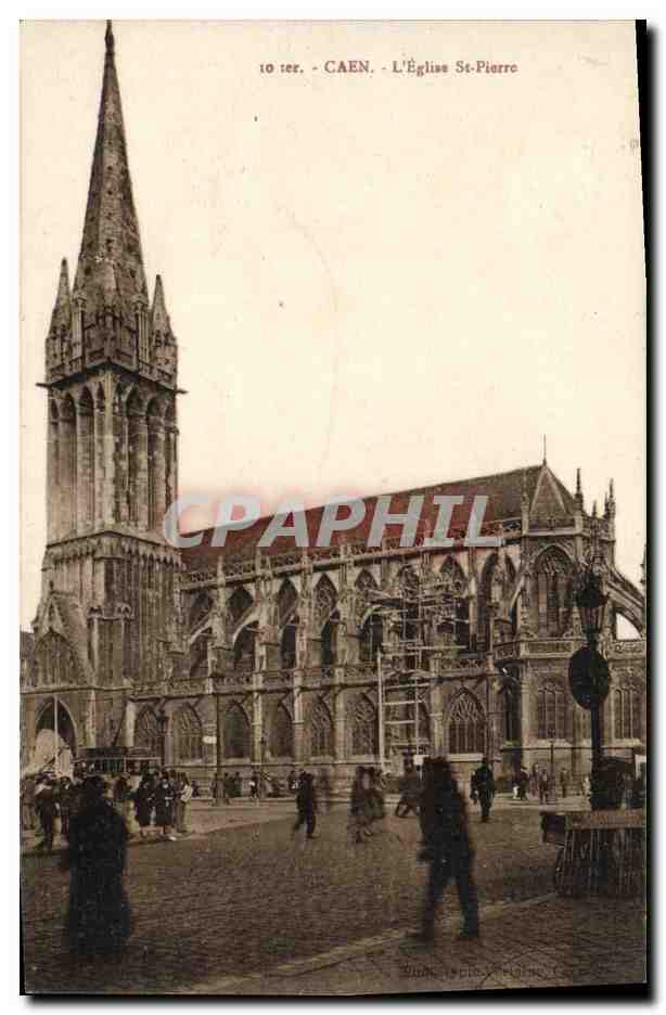 CPA Caen Abside L Eglise Saint Pierre 