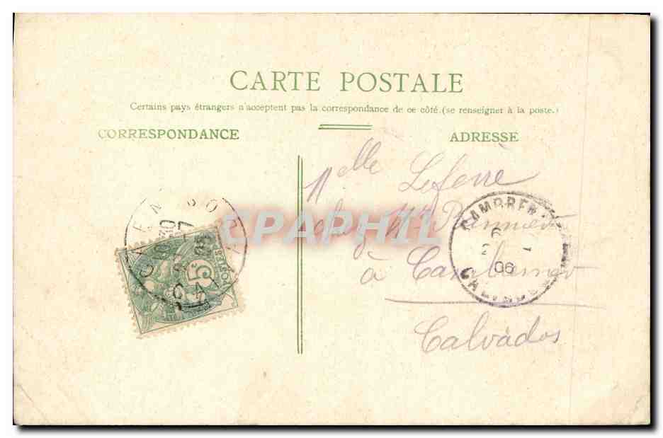CPA Caen Abside L Eglise Saint Pierre Caleche — Verso