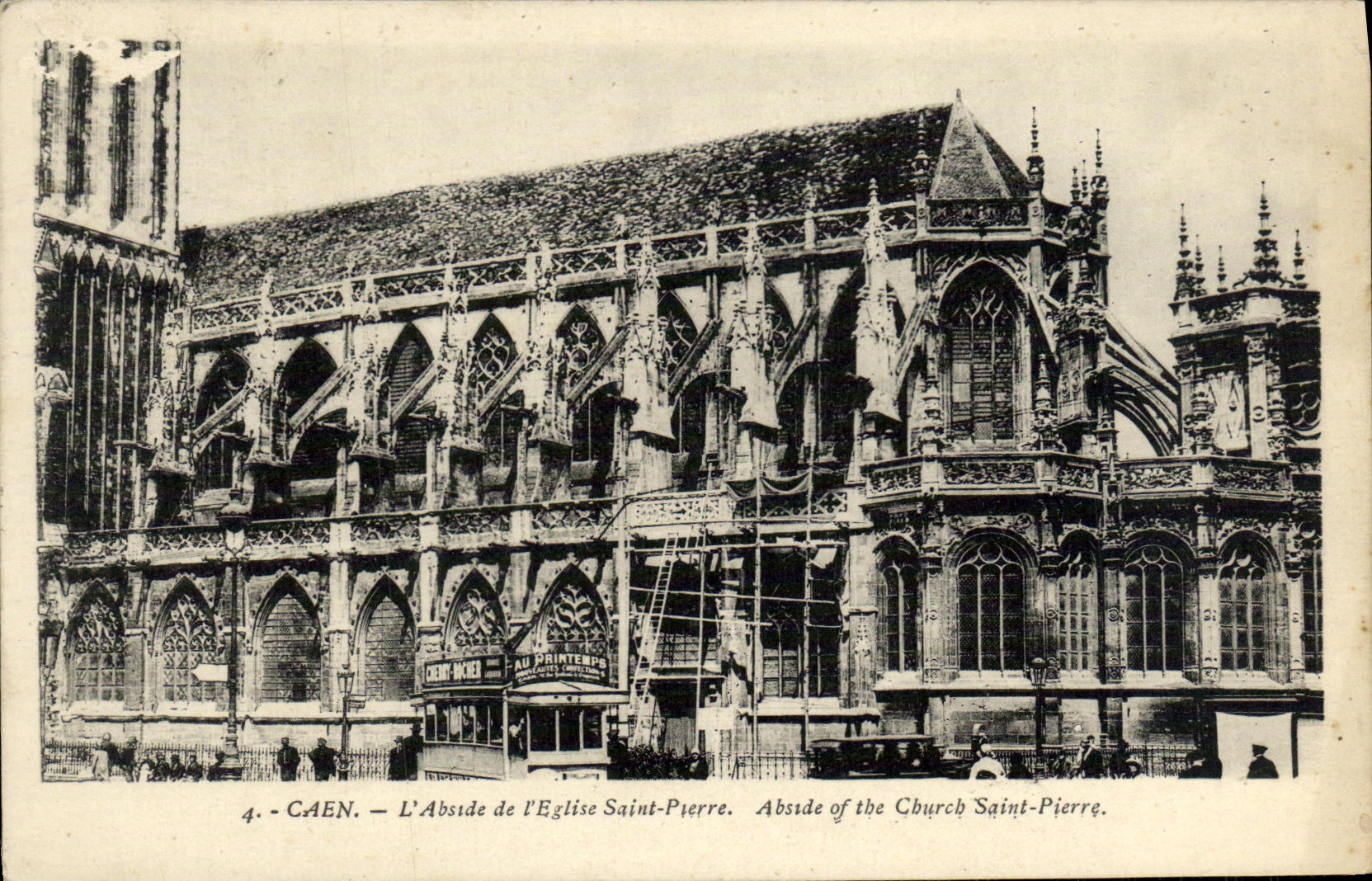CPA Caen Abside L Eglise Saint Pierre Abside