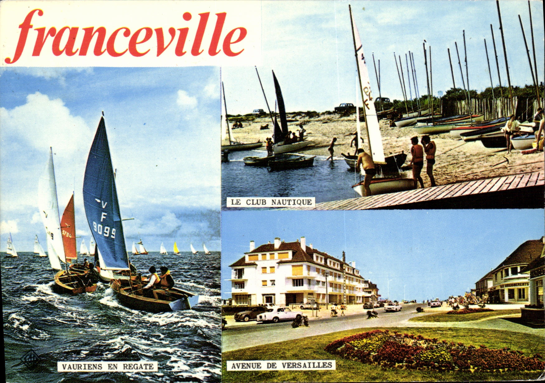 Franceville — Vauriens en regate, Le Club Nautique, Avenue de Versailles — Éditeur D.L. 73, Arcueil