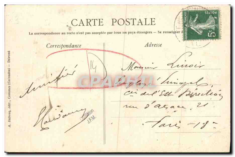 Château de Fontaine-Henry — Calvados — A. Dubosq, éditeur, n° 406 — Verso