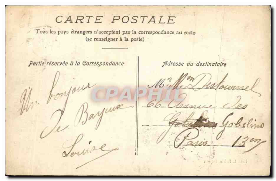 CPA Environs de Bayeux Chateau de Fontaine Henri — Rückseite