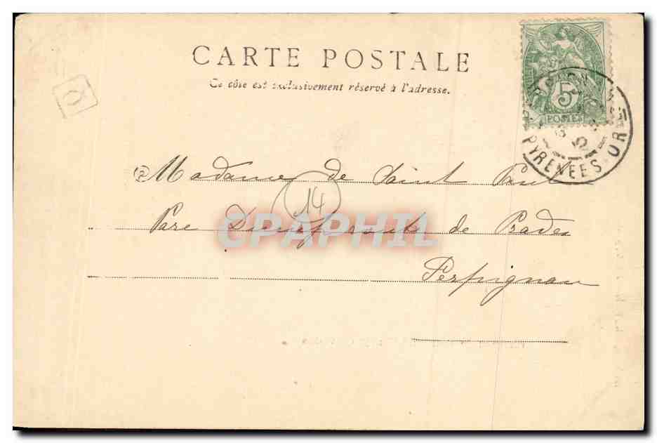 Schloss Fontaine-Henry (Calvados) — Hachette, Verlag Paris, Foto L. — Seriennummer nicht sichtbar — Rückseite