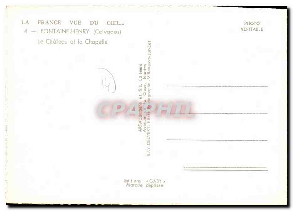 Fontaine-Henry (Calvados) — Le Château et la Chapelle — Éditeur Gaby — Reverso