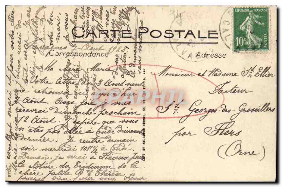CPA Chateau de Fervaques Porte fortifiee — Verso