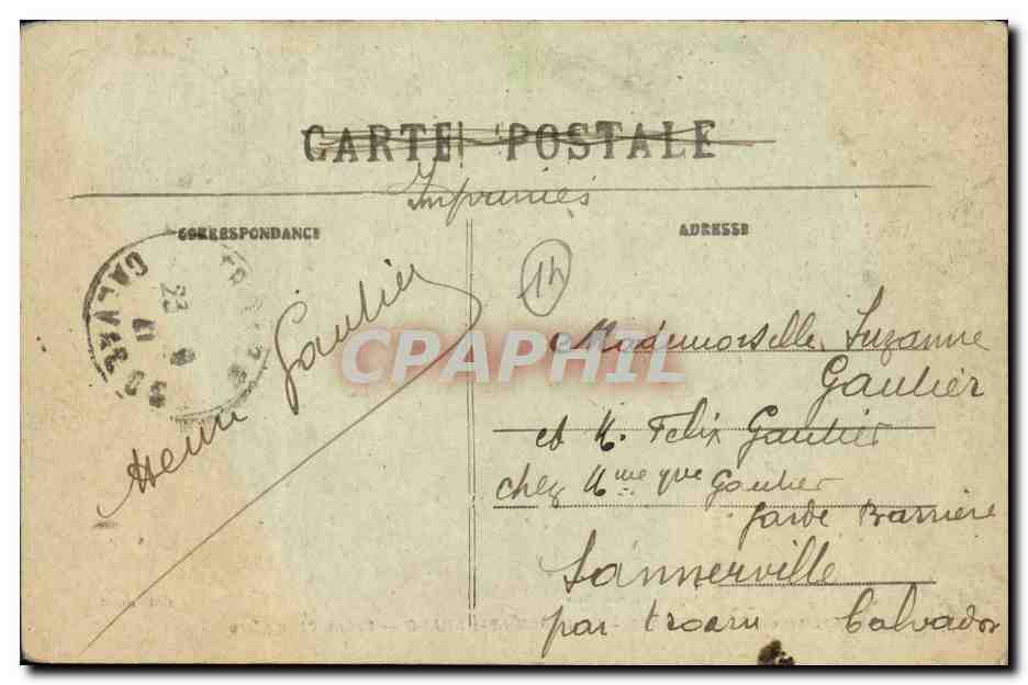 CPA Canton de Beny Bocage La Ferriere Harang Scene Champetre — Verso