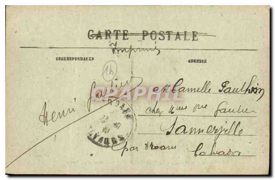 CPA Canton de Beny Bocage La Ferriere Harang Bureau de Poste — Rückseite