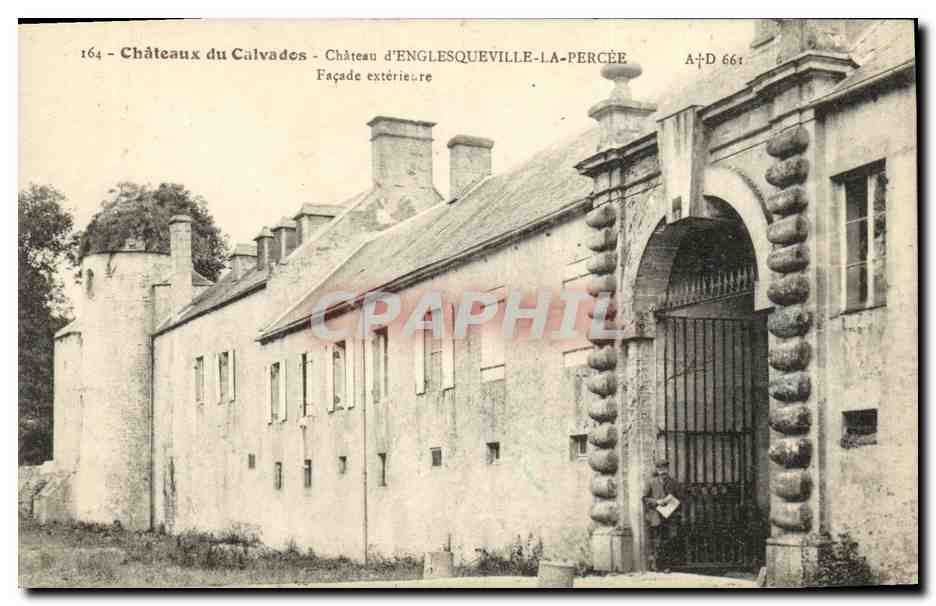 CPA Chateaux du Calvados Chateau d Englesqueville la Percee Facade exterieure