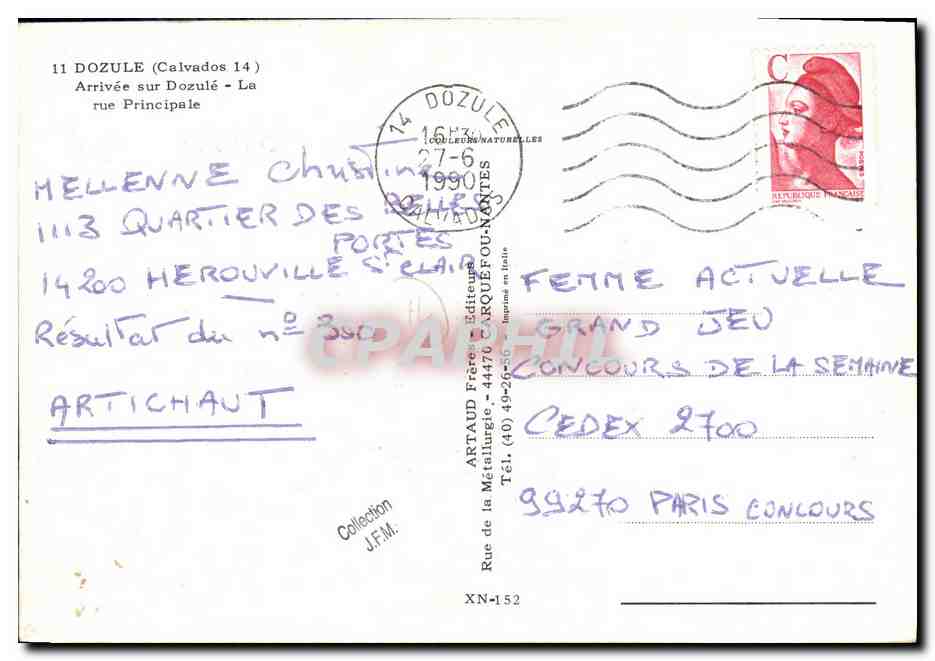 Dozule — rue Principale — Artaud Frères, XN-152 — Reverso