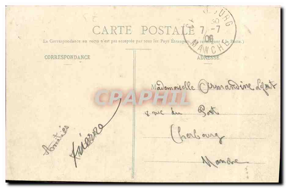CPA Dozule Ecole des Garcons — Verso