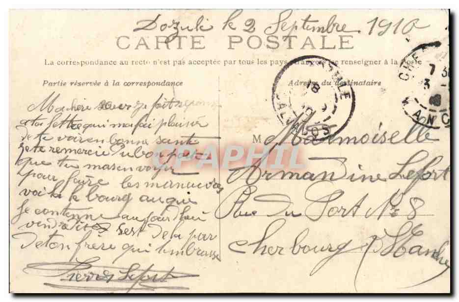 Dozulé — Grande Rue — Edition Férey, Dozulé — Verso