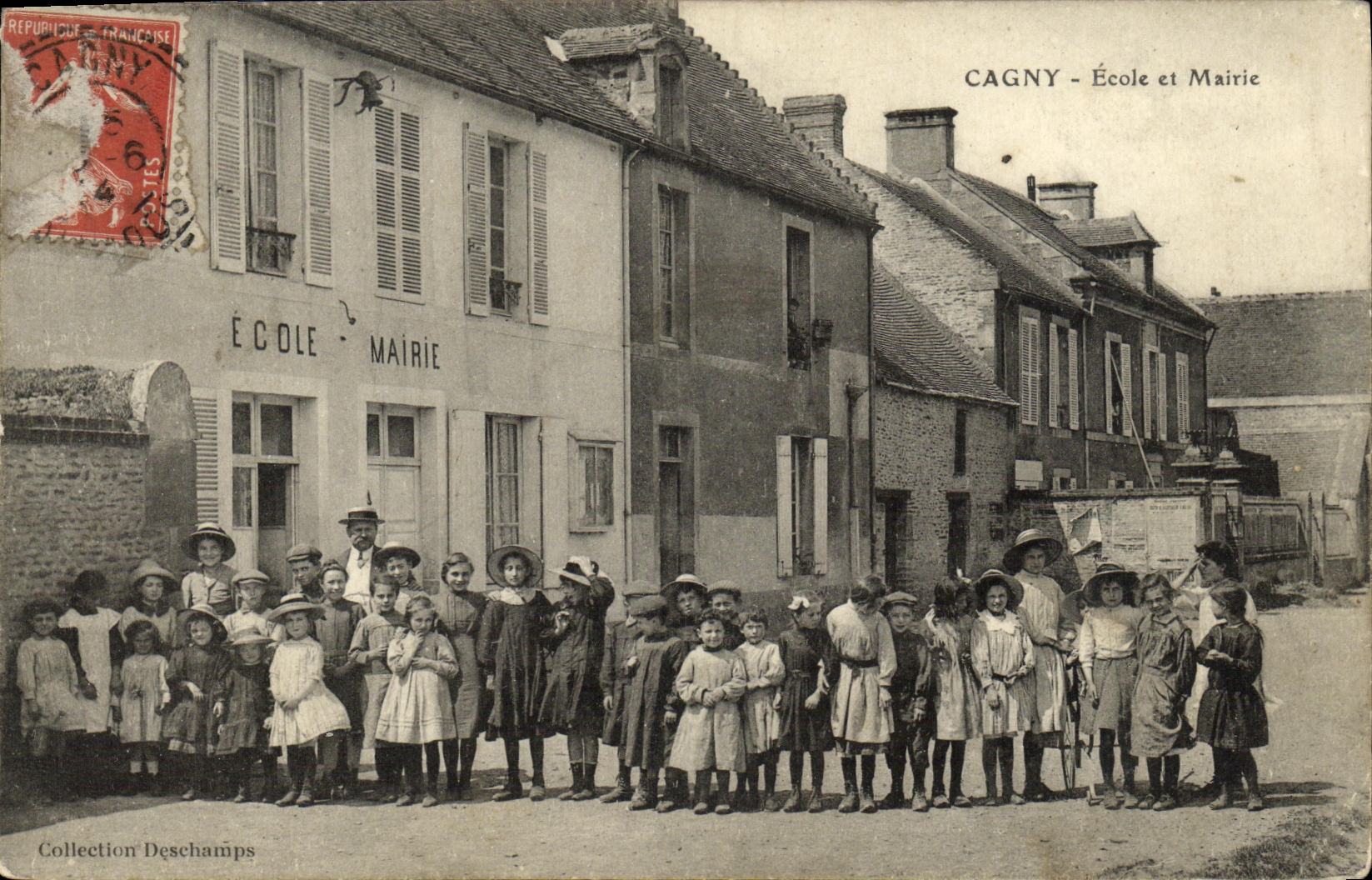 CPA Cagny Ecole et Mairie