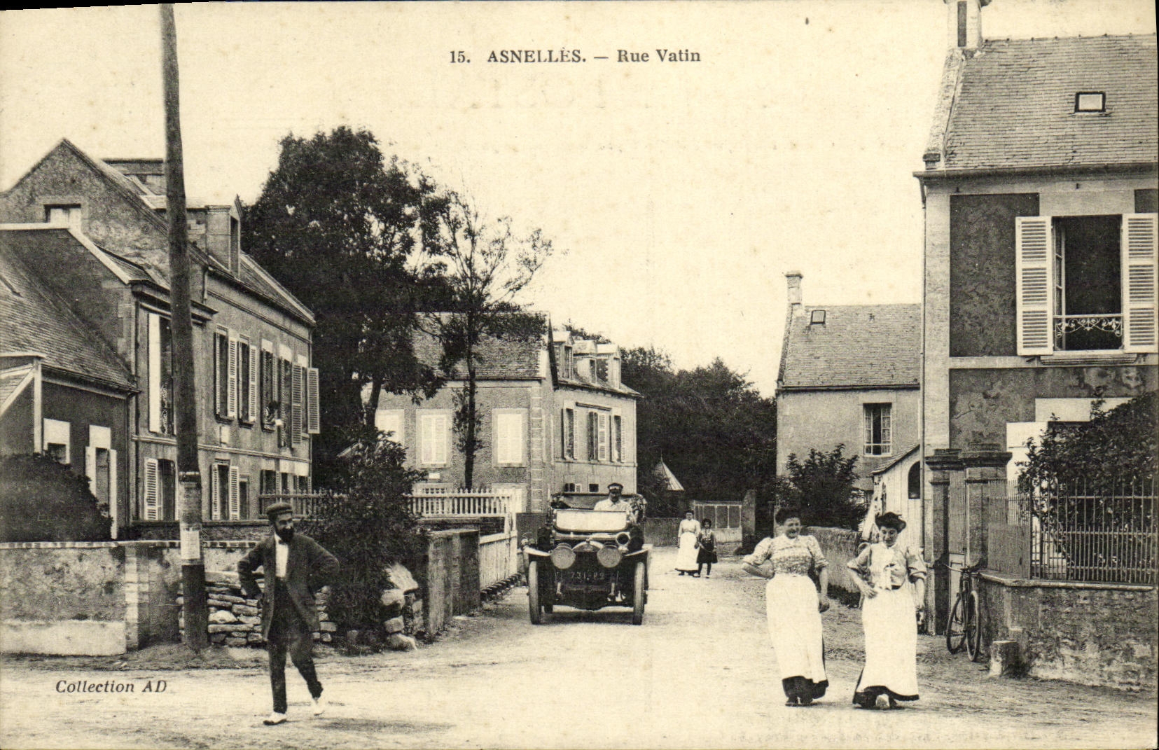 CPA Asnelles Rue Vatin Automobile