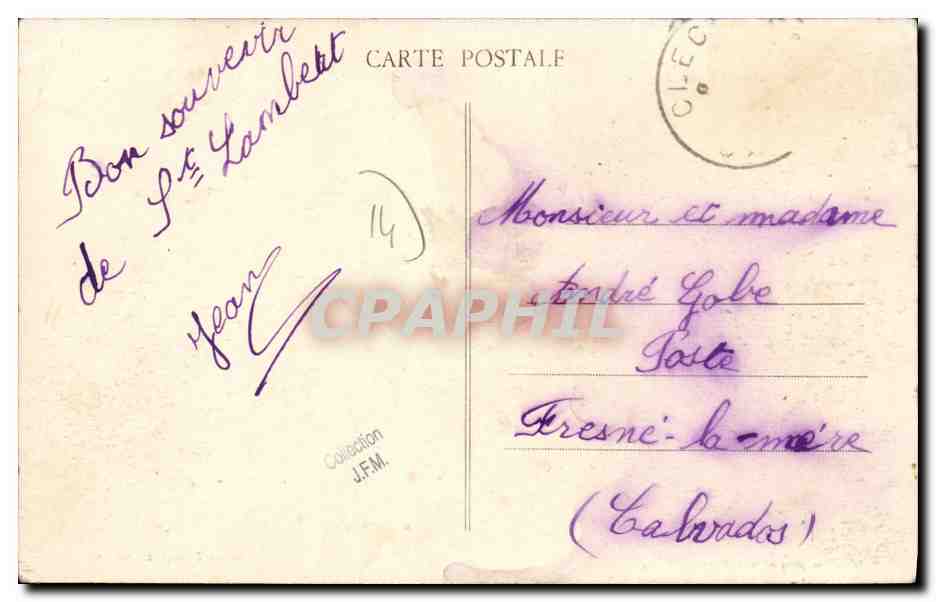 Cauville (Calvados) — Entrée du Bourg - Route de Condé — Edition Jouenne, à Cauville — Rückseite