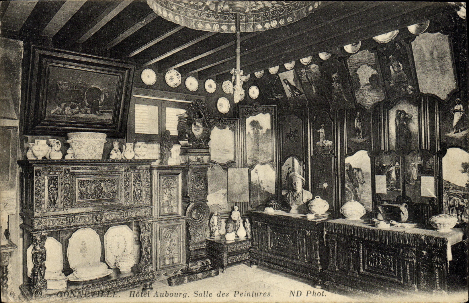 CPA Gonneville Hotel Aubourg Salle des Peintures