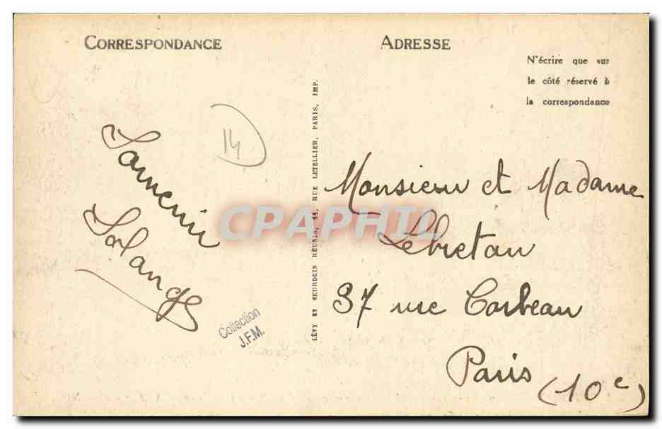 CPA Lisieux Courtonne la Meurdrac Chateau de Gouvix — Verso