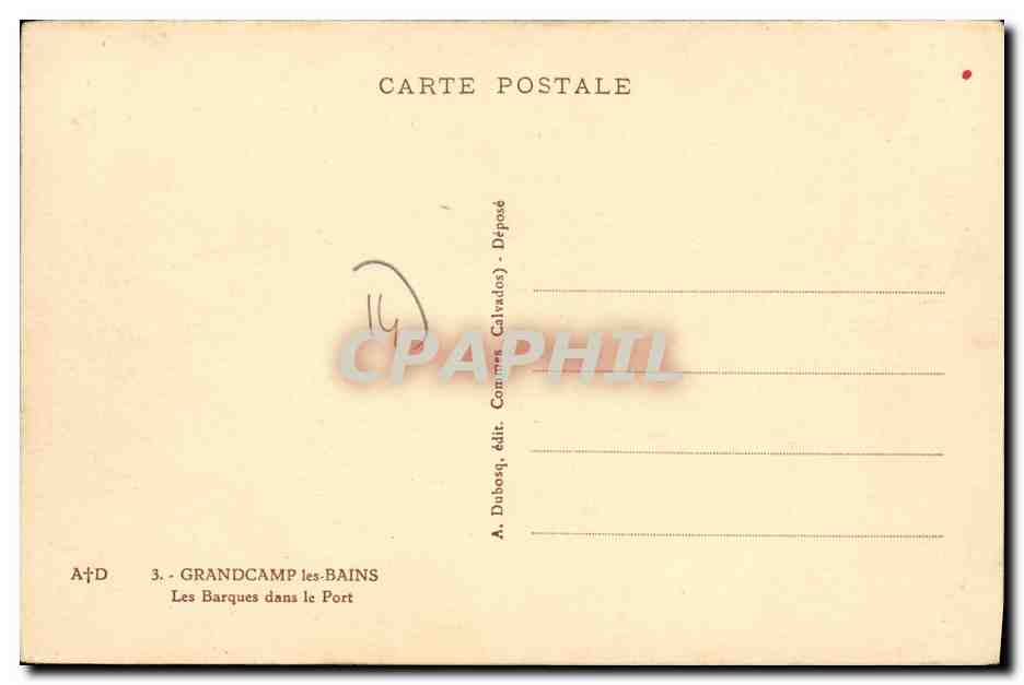 Grandcamp-les-Bains — Les Barques dans le Port — A. Dubosq, éditeur — Reverso