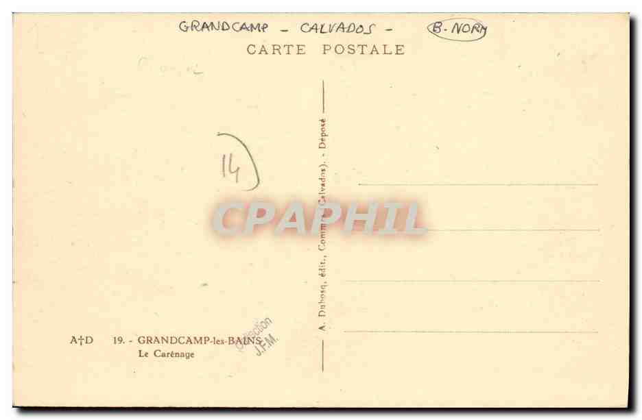 Grandcamp-les-Bains — Le Carénage — A. Dubosq, édit., Grandcamp-les-Bains — Rückseite